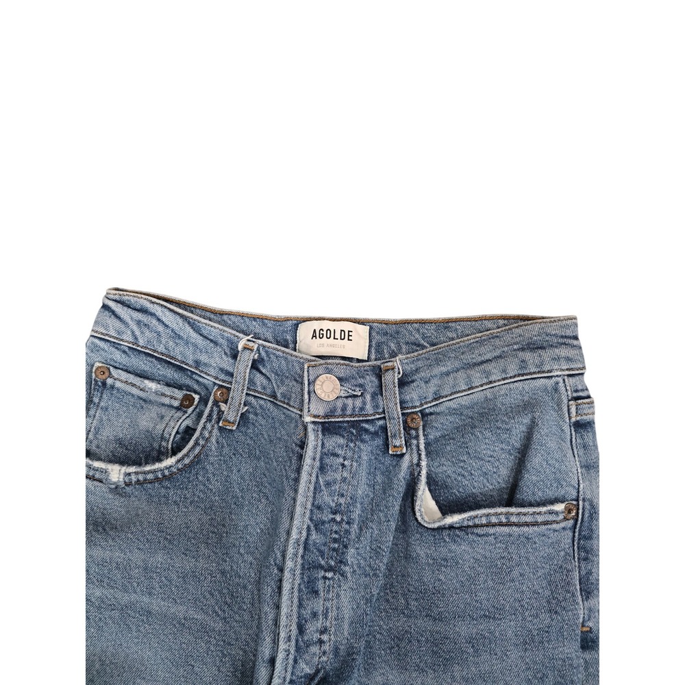 AGOLDE Riley High Rise Straight Jeans Light Wash Distressed‎ Size   25 - Picture 3 of 10